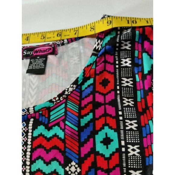 Say What? Womens 3/4 Sleeve Multicolor Bodycon Dress Size M - Picture 6 of 10